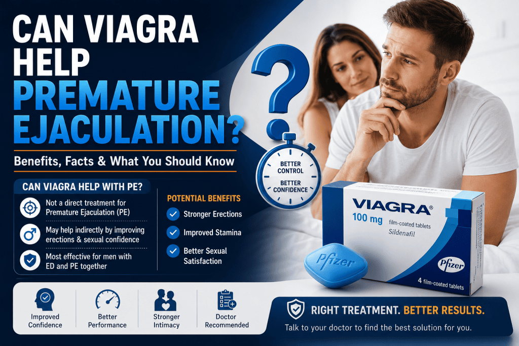 Can Viagra help premature ejaculation? Benefits, facts, and treatment information.