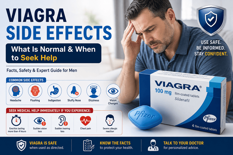 Viagra side effects: common symptoms, safety facts, and warning signs.